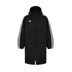 아디다스 키즈 3S 머스트해브 BOA J 루즈 핏 롱 경량 아동 코트 블랙 JH1087