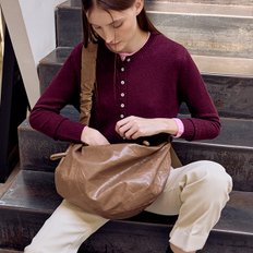 [캘린더증정] Daily Shirring Bag M_Vegan Leather Mocha Brown