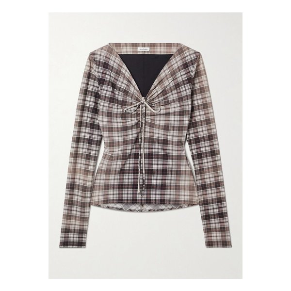 주름 체크 스트레치 저지 탑 멀티컬러 1647597355986643