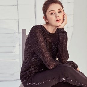 SHINY SWEATER IN BLACK