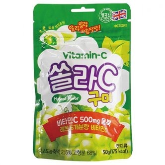 제이큐 쏠라 C 구미 청포도맛 50g X ( 5매입 )