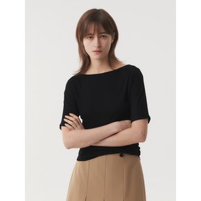 SILK RIB T-SHIRT (BLACK)