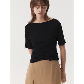 SILK RIB T-SHIRT (BLACK)