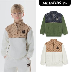 MLB키즈 (공식)24FW  모노그램 폴라플리스 맨투맨 (3color) 7AMTRM246-SET