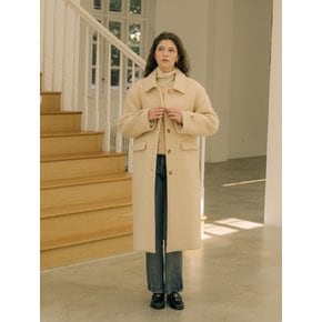 Mohair wool blending maxi coat_Butter