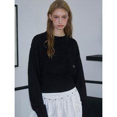 Basic Crop Knit  [Black]