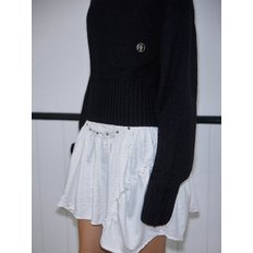 Basic Crop Knit  [Black]