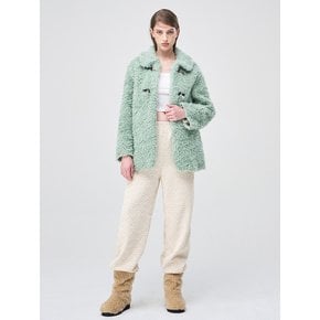 Buckle Fur Half Coat, Mint