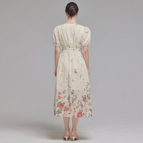 볼륨 소매 플라워 아일렛 원피스_INI5M1OP3281