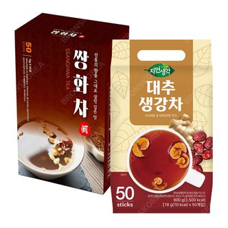  지노 쌍화차 50T + 희창 대추생강차 50T 전통차 일회용 쌍화탕