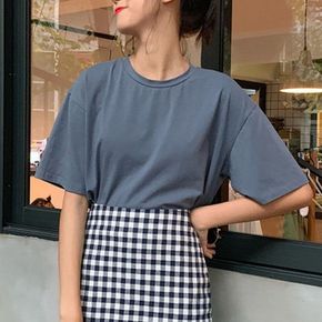 반팔티 오버핏 무지티 여성 데일리 상의 8컬러