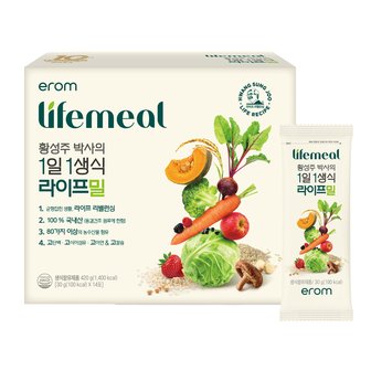  이롬 황성주 박사의 1일1생식 라이프밀 30g 14포 뉴밀 식사대용 두유 선식