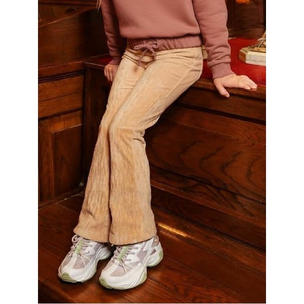 캐러멜브라운 스웨이드 플레어 팬츠 [O56909]