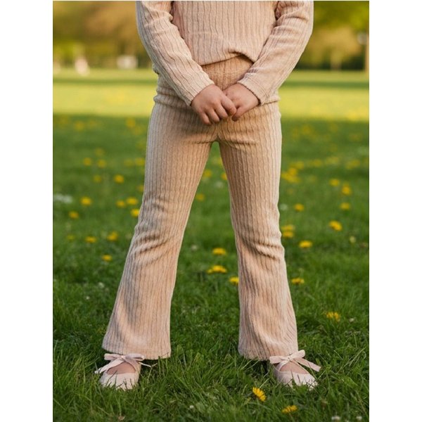 캐러멜브라운 스웨이드 플레어 팬츠 [O56909]