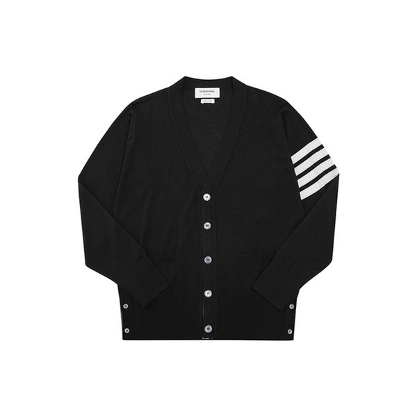 MKC002A Y1014 001 4-바 스트라이프 브이넥 남성 가디건