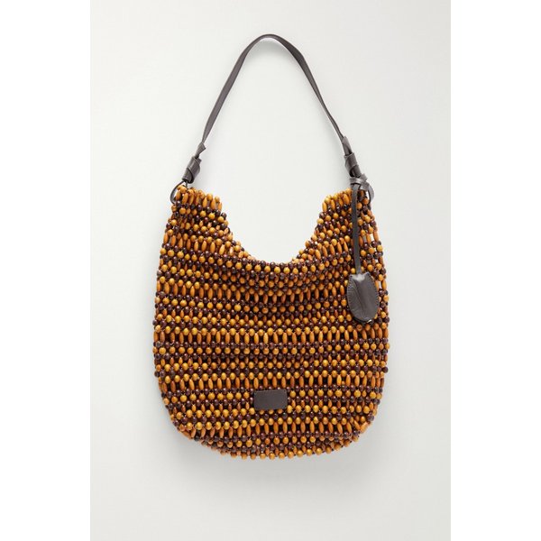 스타우드 드리프트 가죽 트리밍 비즈 우드 숄더백 46376663163027488