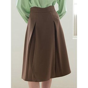 WED_Irregular high-waist skirt_BROWN