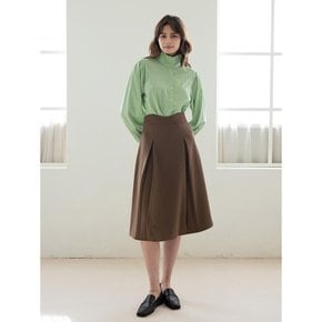 WED_Irregular high-waist skirt_BROWN