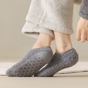 1+1 남녀공용 겨울 방한 보온 발목 덧신 미끄럼방지 기모 털 버선 두꺼운 단목 양말 페이크삭스