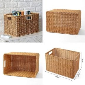 사각 라탄짜임 바구니 정리함 40x26cm
