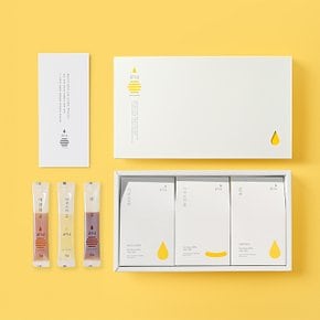 (꿀마실)  국산 벌꿀 벌꿀스틱 3종세트 12g 30개(아카시아10개,야생화10개,밤나무10개)