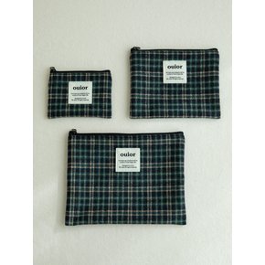 flat pouch_wool check holiday navy