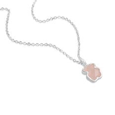 실버 앤 패시티드 로즈 쿼츠 토스 컬러 네크리스/ Silver and faceted rose quartz/ 215434550