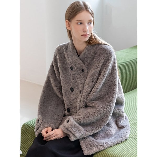 Double Button Fur Jacket_2color