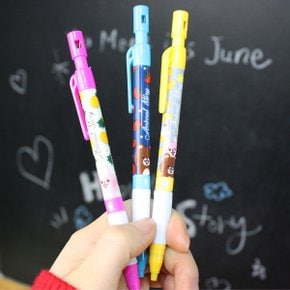 날쌘거북이 애니멀스토리 깍기샤프 2mm 굵은심 4B