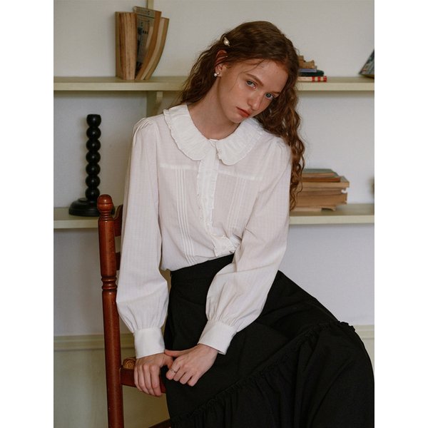 Cest_Frill doll collar shirt_WHITE