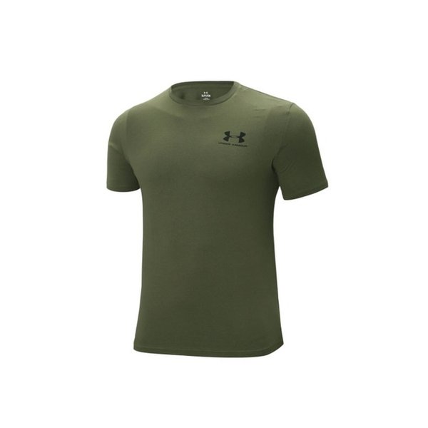 남성 반팔 스포츠스타일 레프트 체스트 숏 슬리브 티셔츠 마린그린 1326799-390