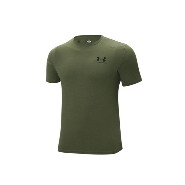 남성 반팔 스포츠스타일 레프트 체스트 숏 슬리브 티셔츠 마린그린 1326799-390