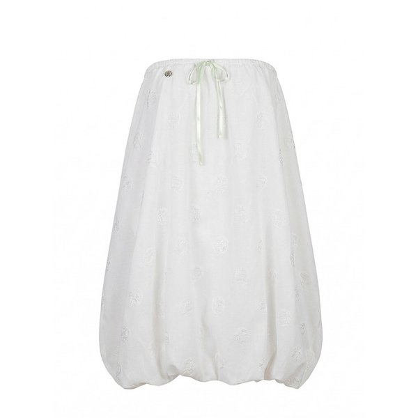 Dot Balloon Multi Skirt_WHITE