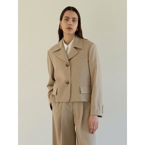 TOS SINGLE 3BUTTON WOOL BLAZER BEIGE MELANGE