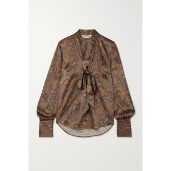 베로니카비어드(VERONICA BEARD) 베로니카비어드 프란신 페이즐리 프린트 스트레치 새틴 퍼시 보우 블라우스 46376663162975465