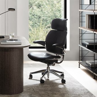  프리덤 가죽체어 헤드형_블랙