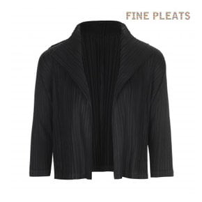 [FINE PLEATS] 피네 플리츠 7부 숏 가디건 블랙