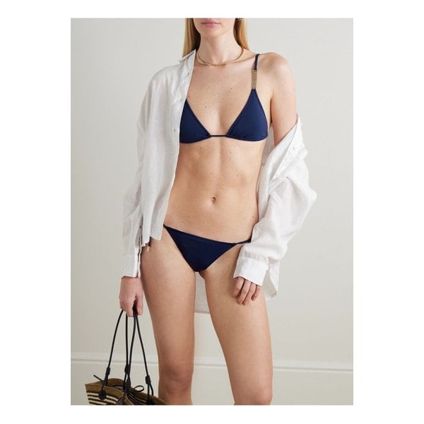 멜리사 오다바시 몰디브 장식 트라이앵글 비키니 탑 네이비 46376663162895134