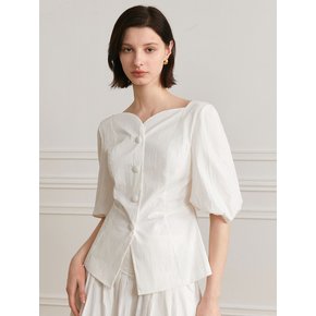 YY_Vintage bubble-sleeve shirt_IVORY