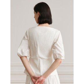 YY_Vintage bubble-sleeve shirt_IVORY