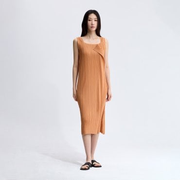 플리츠미 러플 슬리브리스 플리츠 원피스_PPOPM025022