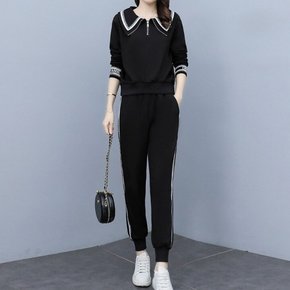 [77까지][티셔츠+팬츠SET]로타 빅카라 반집업 티셔츠+팬츠 SET