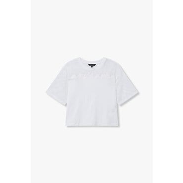 ARMANI EXCHANGE 여성 메쉬 패치 크루넥 티셔츠(A424130014)화이트