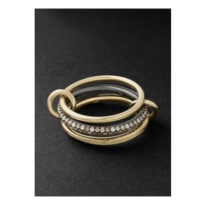 Capricorn Yellow and Blackened Gold Diamond Ring 골드