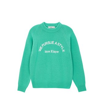 이지오 Layer Printing Knit_Mint