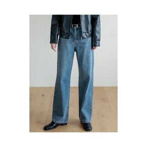 Lossy semi-wide denim pants_brushblue