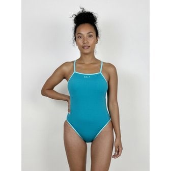 솔트 에메랄드 블루 리버시블 타이백 수영복