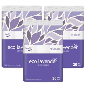 브론디 eco라벤더 3겹 화장지 30m 30롤 3팩 두루마리 휴지 (S42518159)