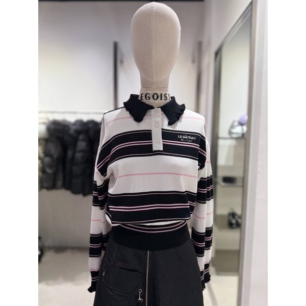 [여주점] 스트라이프 카라 니트탑 ES2OKL52