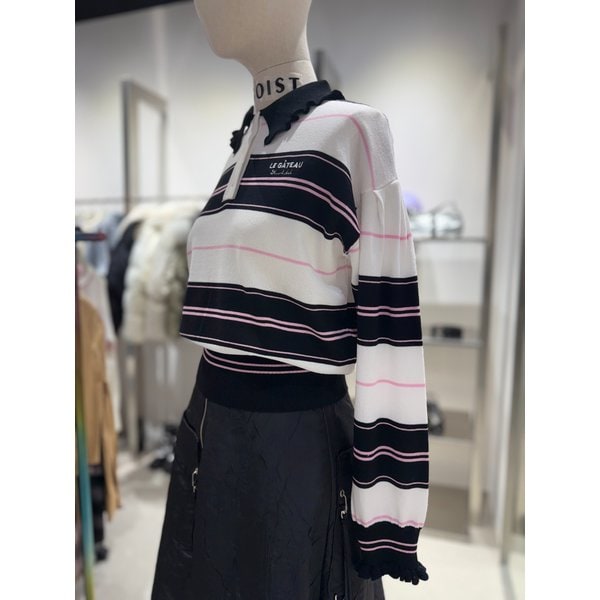 [여주점] 스트라이프 카라 니트탑 ES2OKL52